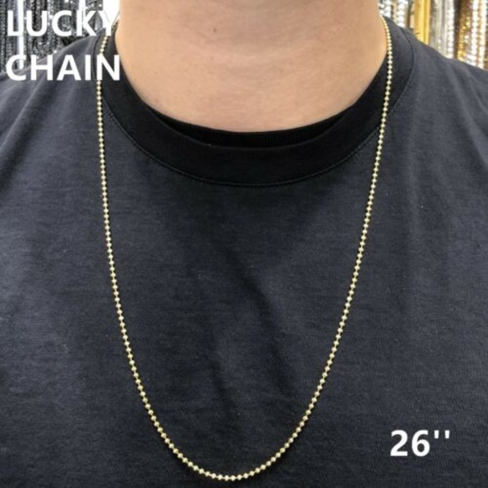 26" 925 STERLING SILVER GOLD MOON CUT CHAIN NECKLACE 2MM 7g